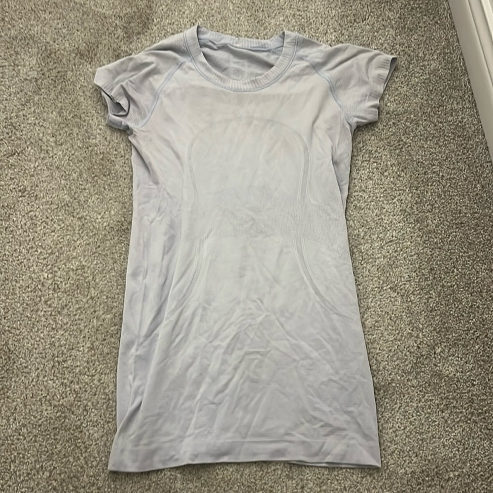 light blue lululemon swifty tech short sleeve